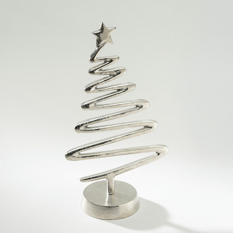 Dekoracja stojąca Silver Tree I 17x11x31 cm boże narodzenie, święta, świąteczne, srebrny, 17x11x31 cm