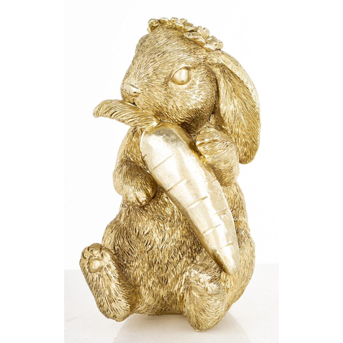 Figurka - złota króliczka z marchewką 16,5x12x10 cm KAROTO-3