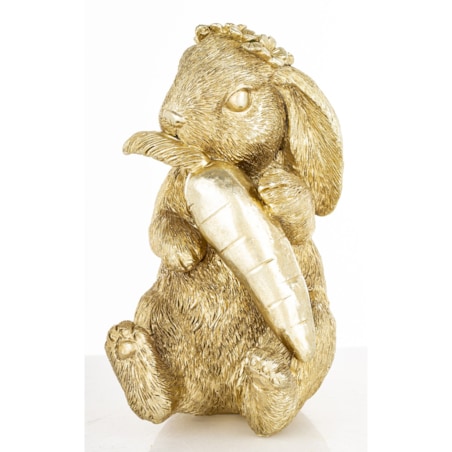 Figurka - złota króliczka z marchewką 16,5x12x10 cm KAROTO-3