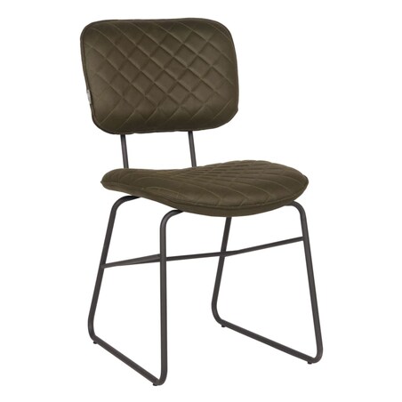 LABEL51 Krzesła stołowe Sev, 2 szt., 49x60x87 cm, zieleń wojskowa