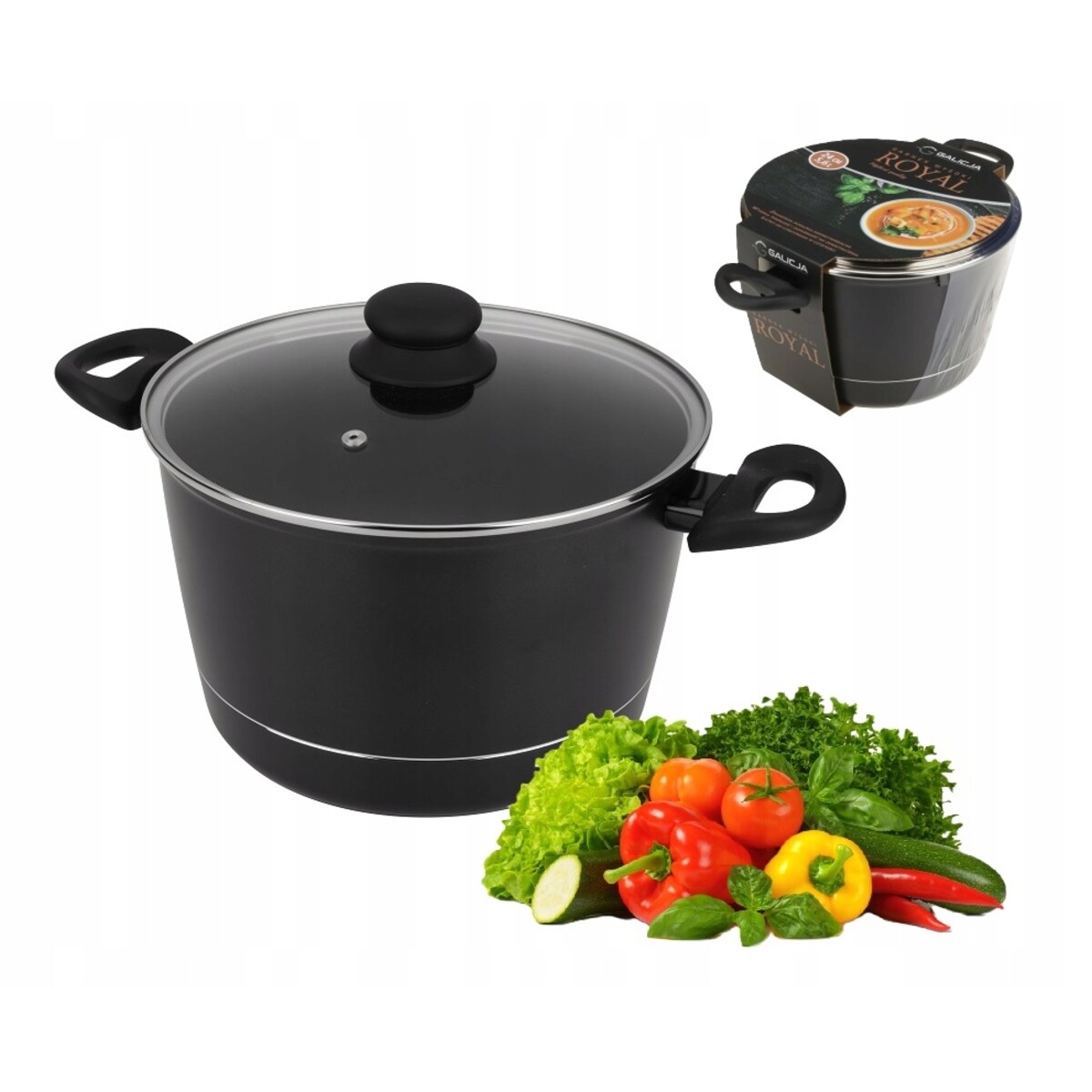 GARNEK ROYAL 24cm tradycyjny do gotowania zupy obiad bigos 5,6 L wysoki