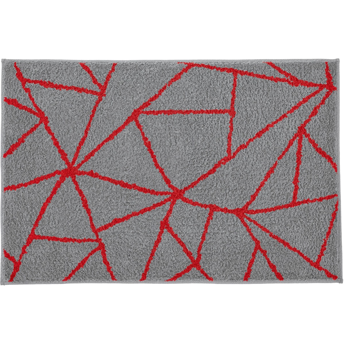 Kleine Wolke Bondi Dywanik łazienkowy szary czerwony antypoślizgowy grube runo 70x120 cm