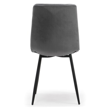 Krzesło tapicerowane pikowane welurowe do salonu jadalni PARMA szara