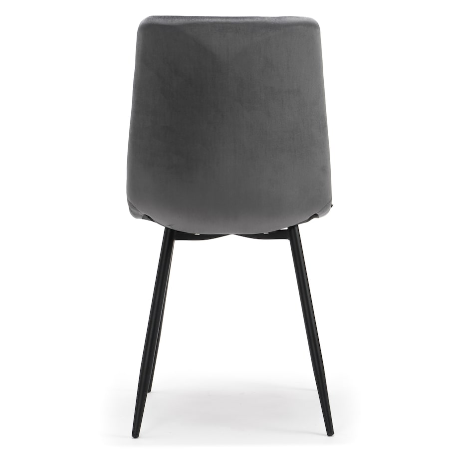 Krzesło tapicerowane pikowane welurowe do salonu jadalni PARMA szara