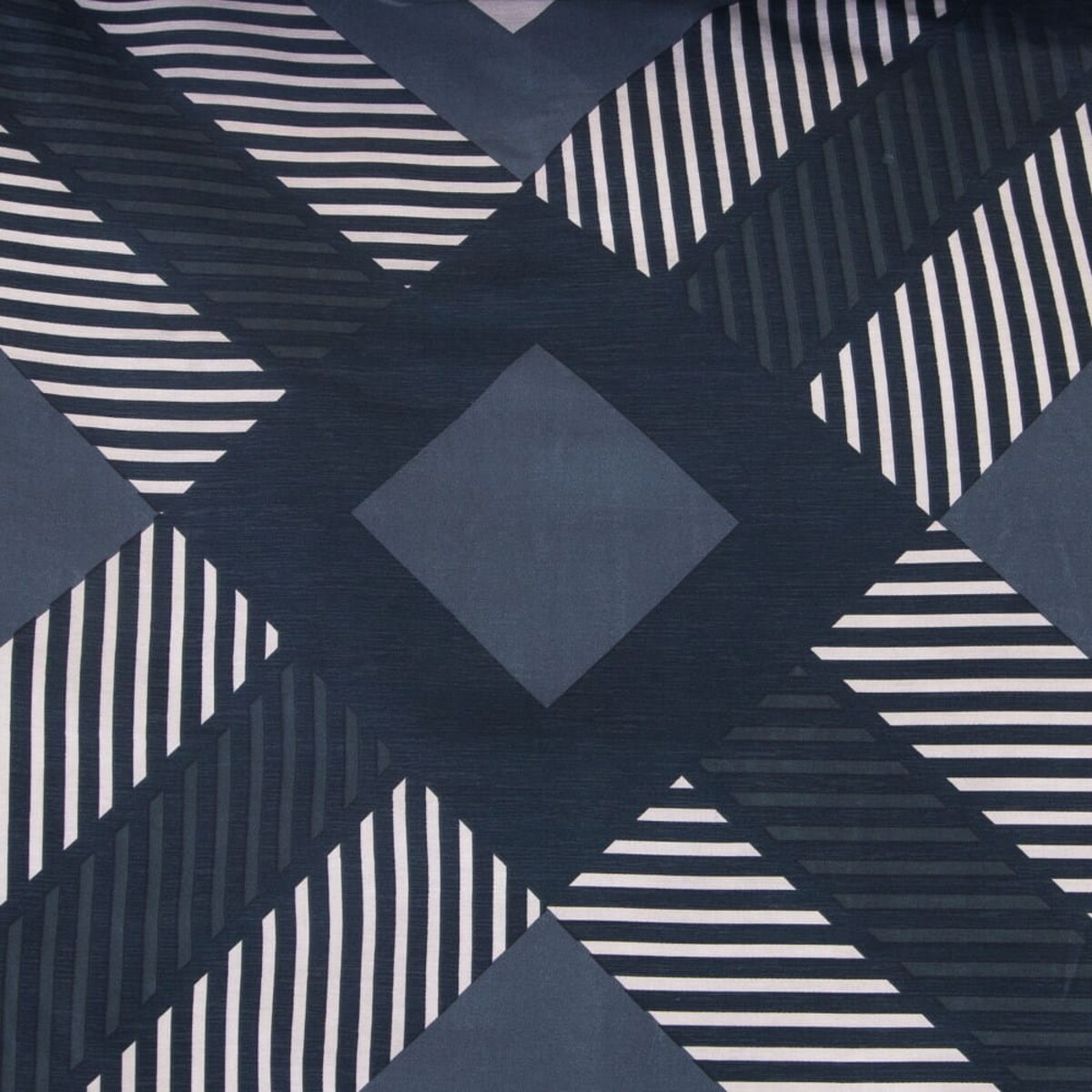 Pościel satyna bawełniana 180x200 Satynlove granatowo kremowy geometryczny wzór