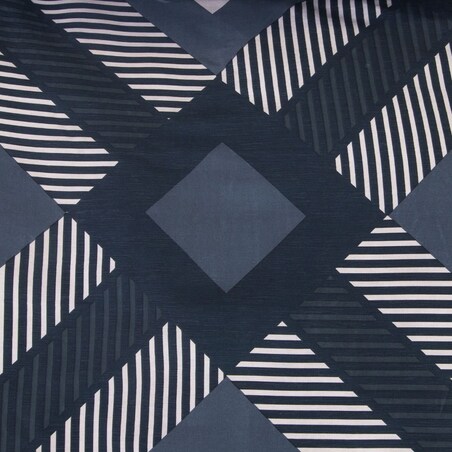Pościel satyna bawełniana 180x200 Satynlove granatowo kremowy geometryczny wzór