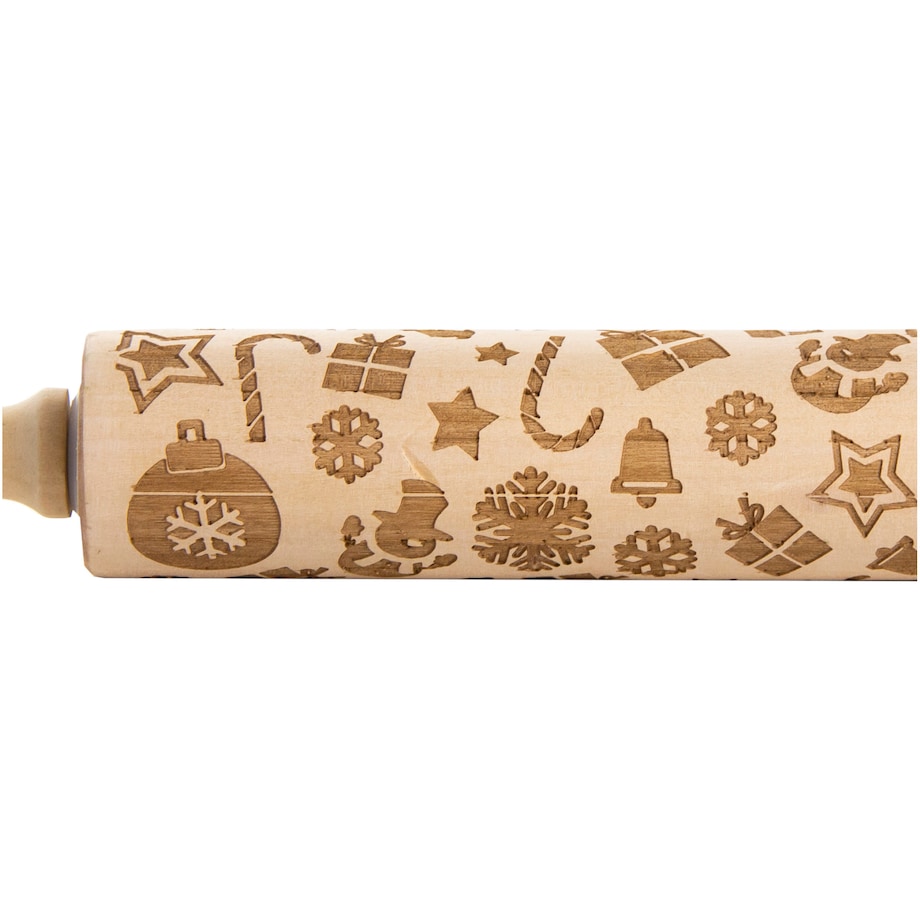 Wałek Do Ciasta Grawerowany Drewniany Świąteczny Dekoracyjny Prezenty