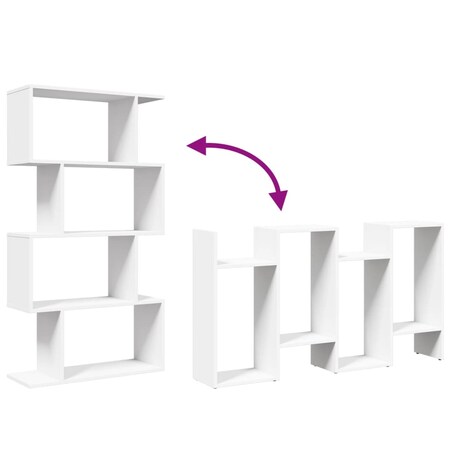 vidaXL Regał na książki z 4 poziomami, biały, 70x24x129 cm, drewno konstrukcyjne