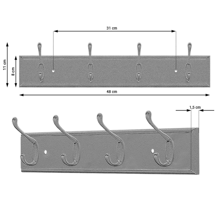 Wieszak ścienny do przedpokoju drewniany klasyczny haczyki