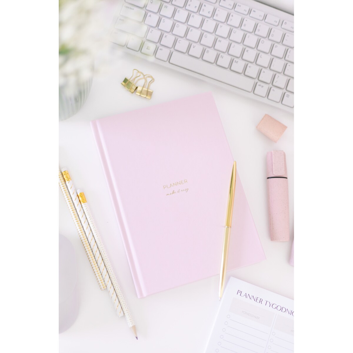 Organizer NIEDATOWANY DZIENNY – Pink – OUTLET