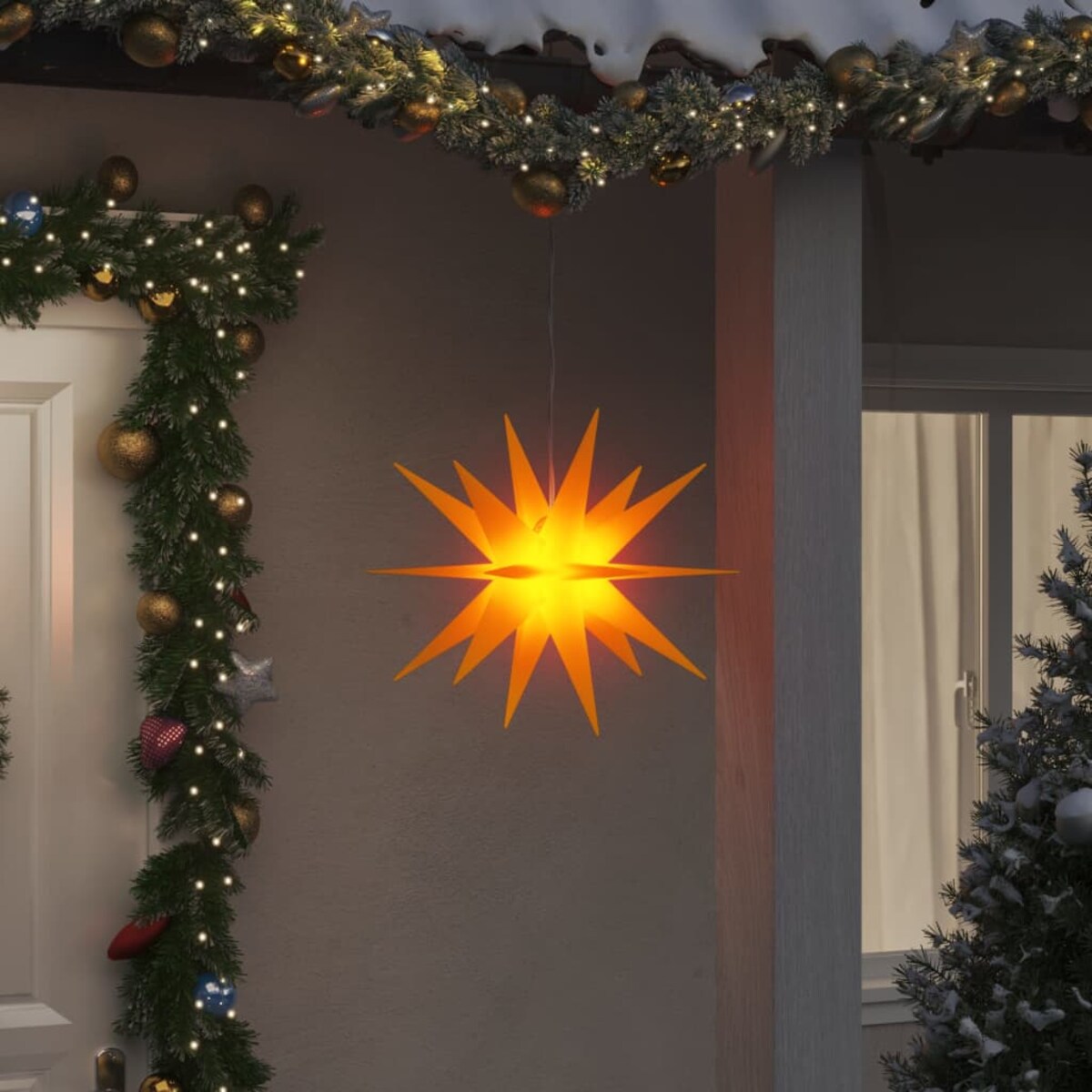 vidaXL Ozdoby świetlne z LED, 3 szt., składane, żółte, 43 cm