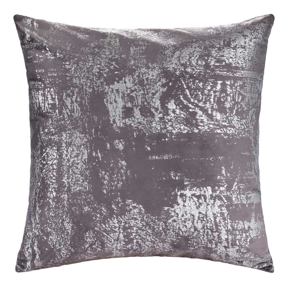 Poszewka dekoracyjna 40x40 antracytowa z srebrnym nadrukiem