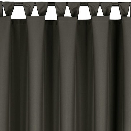 Zasłona Ogrodowa Tarasowa Wodoodporna 155 x 260 cm Grafitowa na Szelkach Rzep