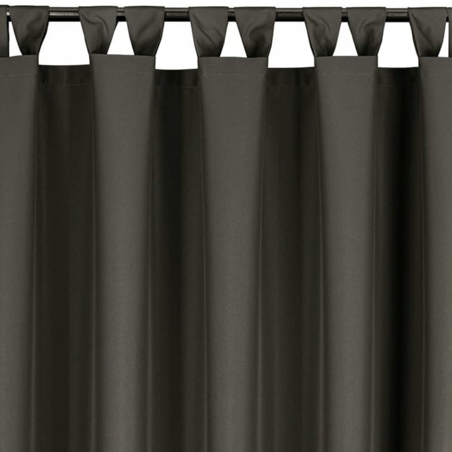 Zasłona Ogrodowa Tarasowa Wodoodporna 155 x 260 cm Grafitowa na Szelkach Rzep