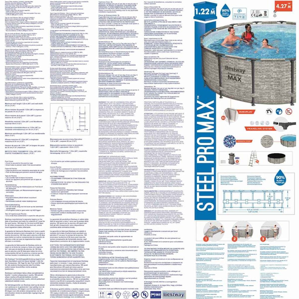 Bestway Basen Power Steel, 427x122 cm