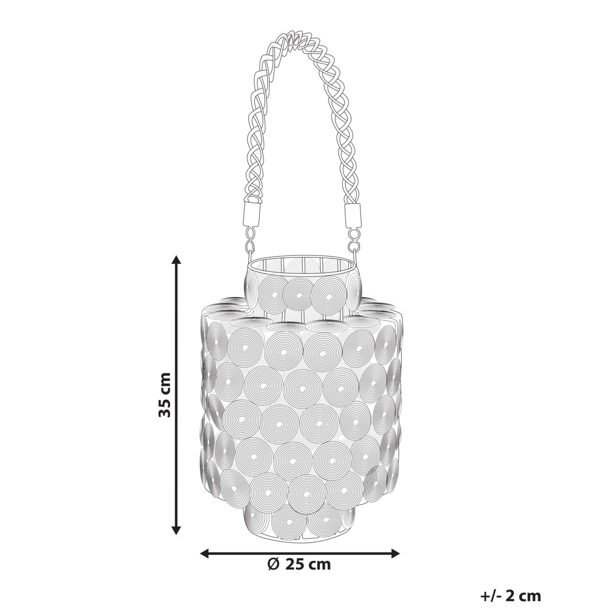 Lampion MMOJSTIR Metal 35 cm Czarny