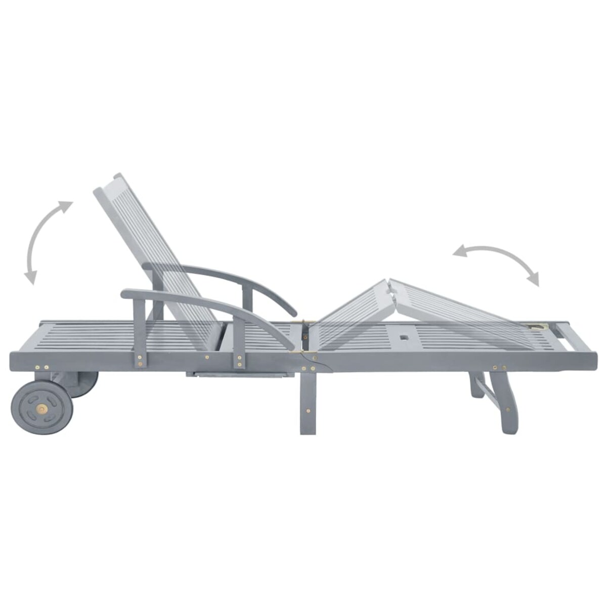 vidaXL Ogrodowy leżak z poduszką, lite drewno akacjowe