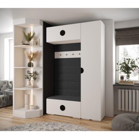 Garderoba do przedpokoju INOVA 4 Z19 biały+czarny+manila18