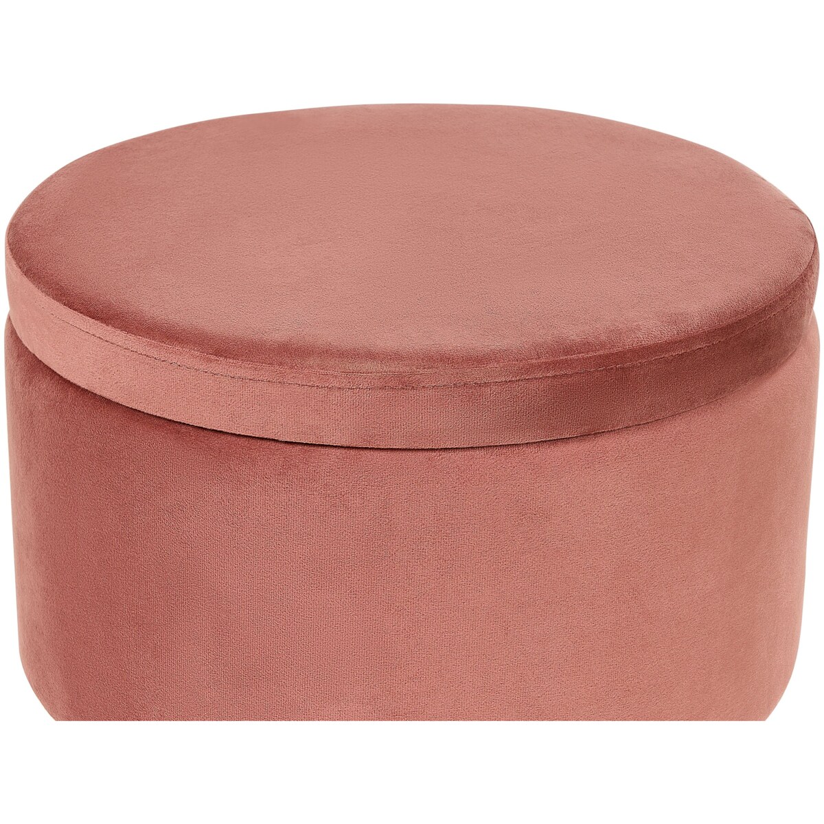 Puf ze schowkiem welurowy ⌀ 42 cm różowy SILAS