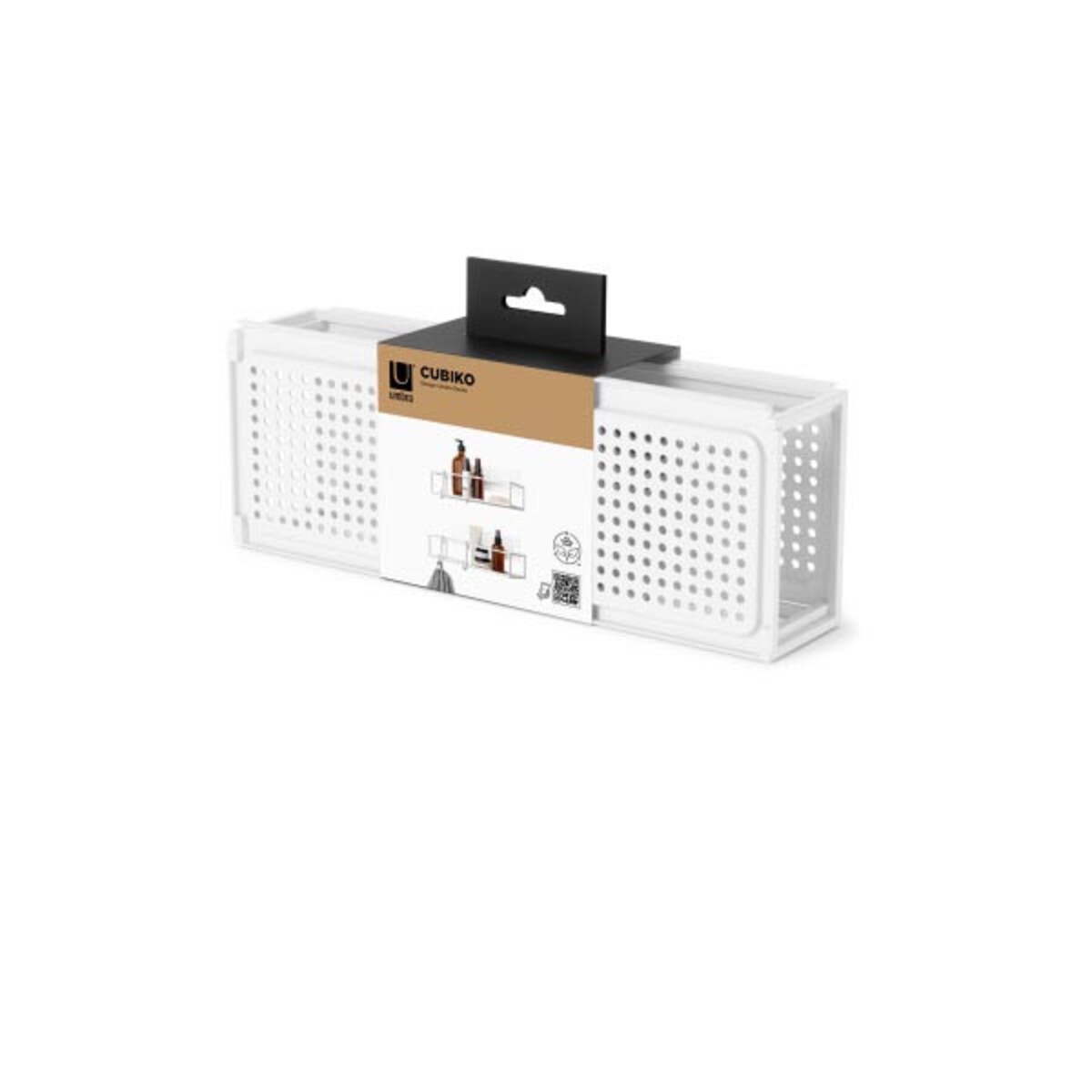 Zestaw 2 organizerów pod prysznic (białych) Cubiko Umbra