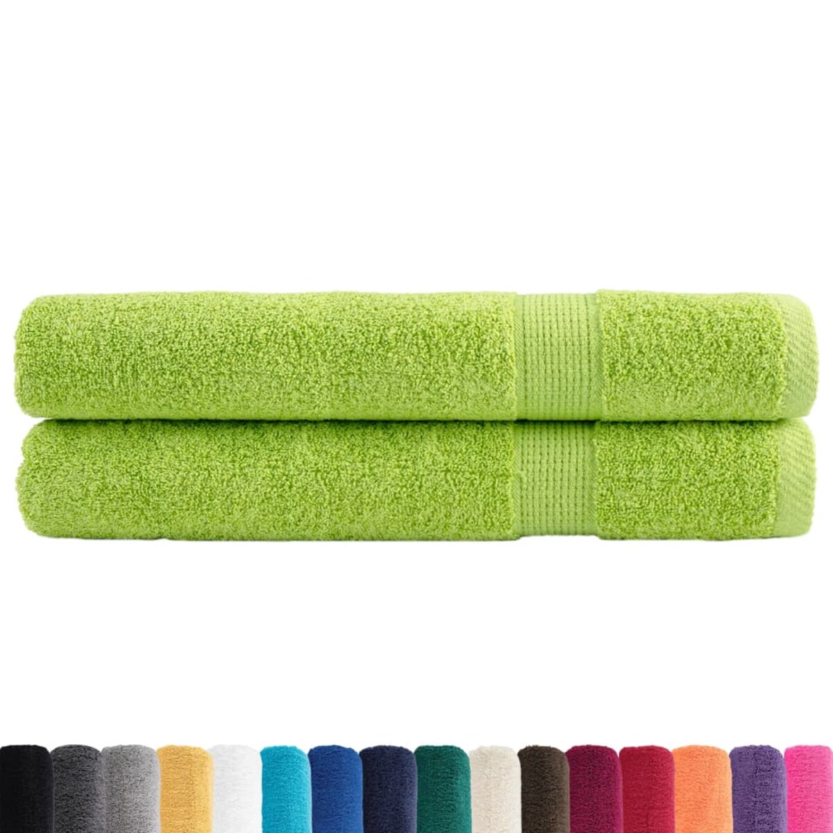 vidaXL Ręczniki premium SOLUND, 2 szt., zielone, 80x200 cm, 600 g/cm²
