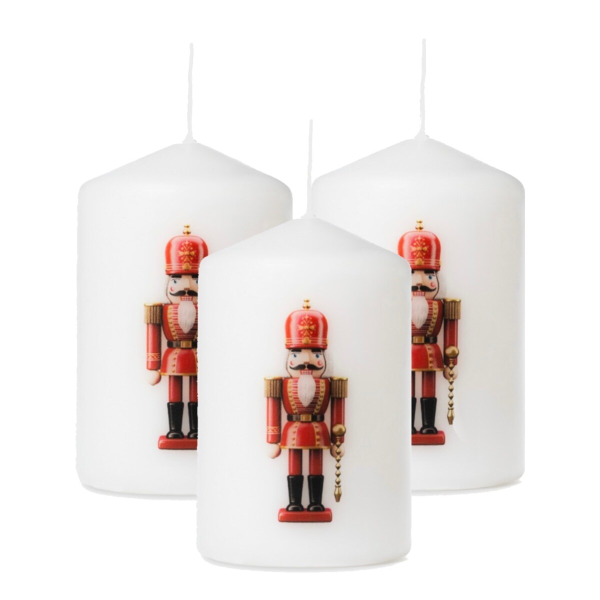 Zestaw świec świątecznych 3 szt. – Dziadek do Orzechów, idealne na prezent