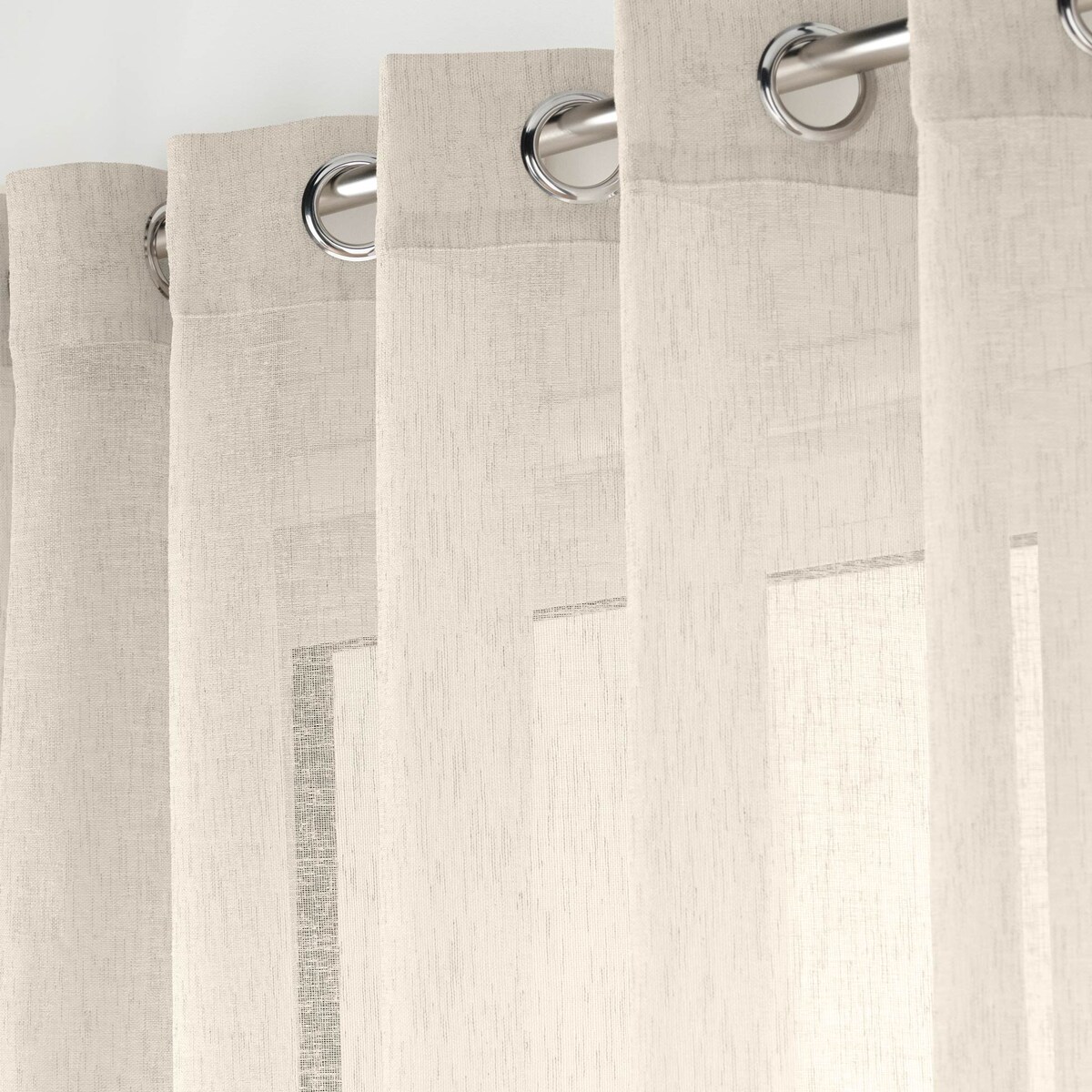 Szeroka zasłona na przelotkach, efekt lnu, CARLIN