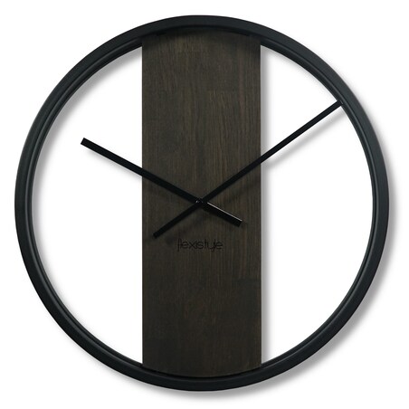 Zegar ścienny drewniany LOFT OVAL wenge 50cm