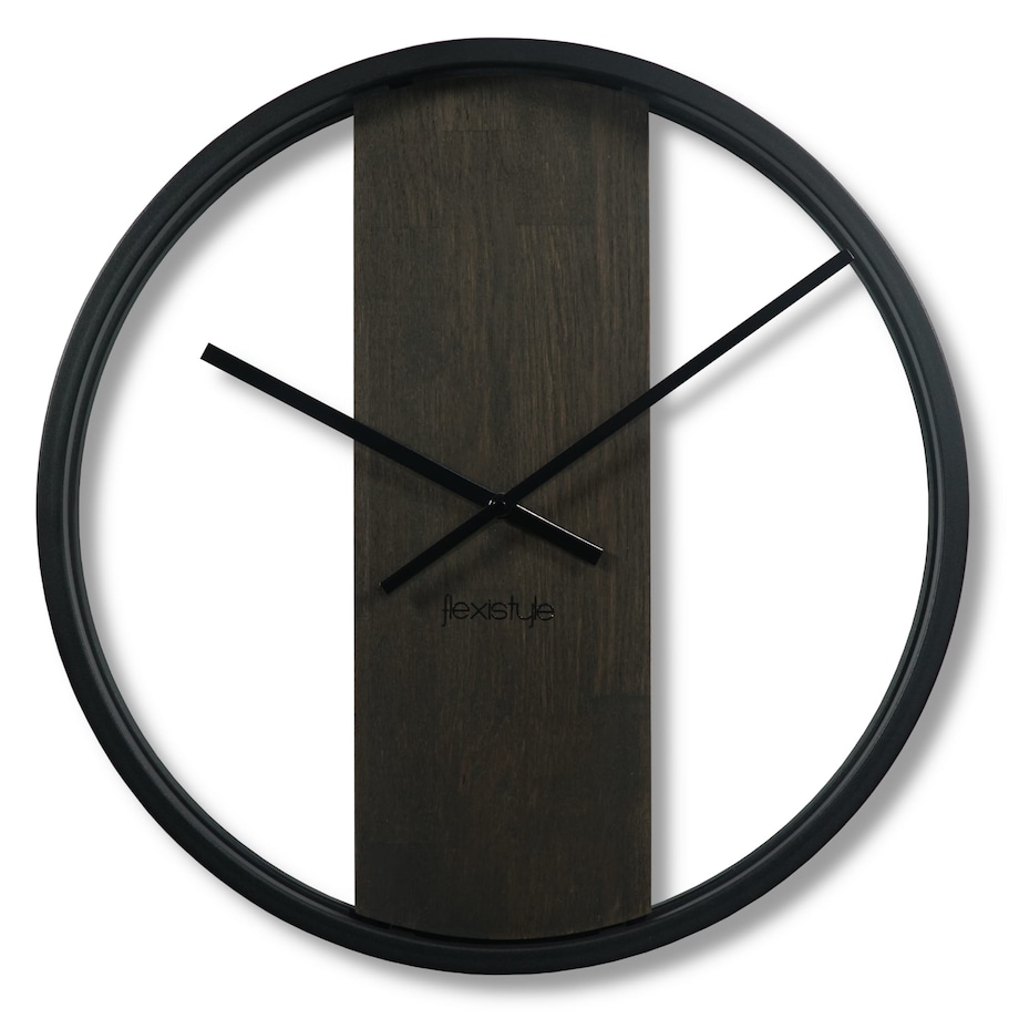 Zegar ścienny drewniany LOFT OVAL wenge 50cm