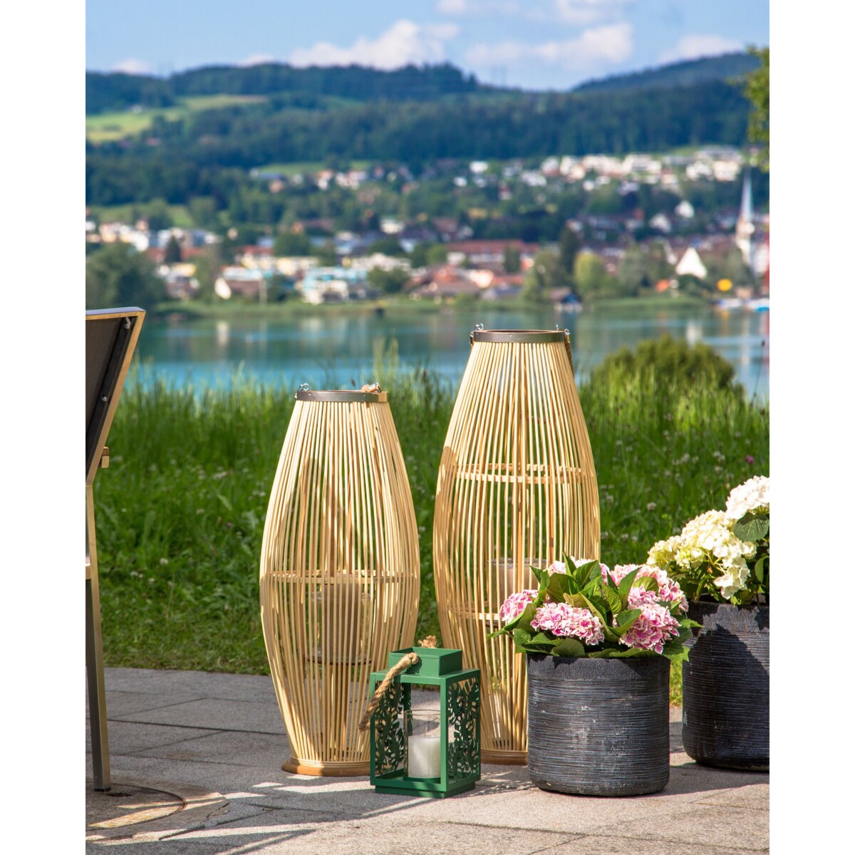 Lampion drewniany 84 cm naturalny TAHITI