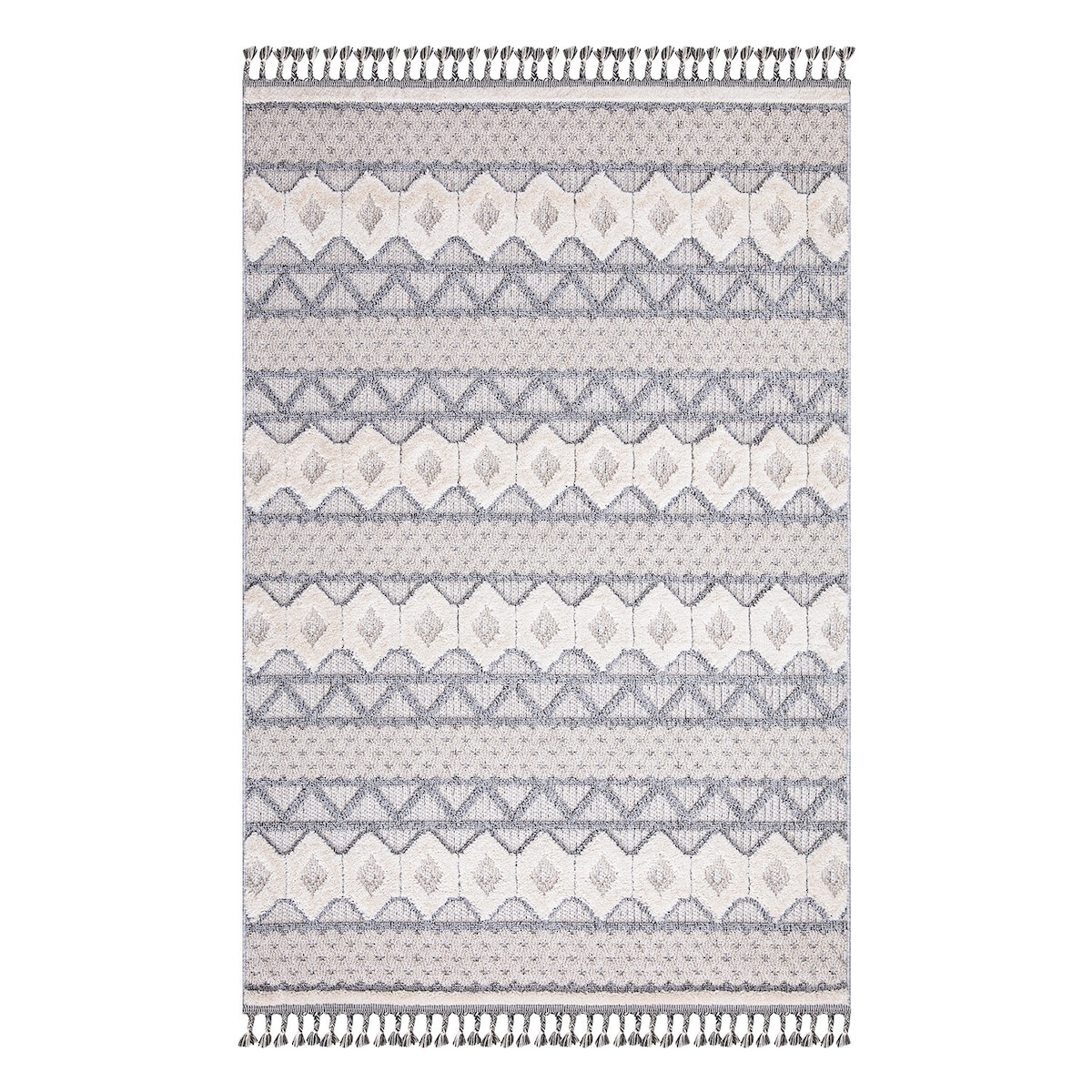 Dywan z frędzlami Cut&Loop Boho-Chic Valora 7280 Szary 160x230