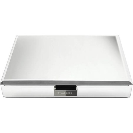 Szkatułka na biżuterię Stackers classic velvet szklana z pokrywką z czarną wyściółką