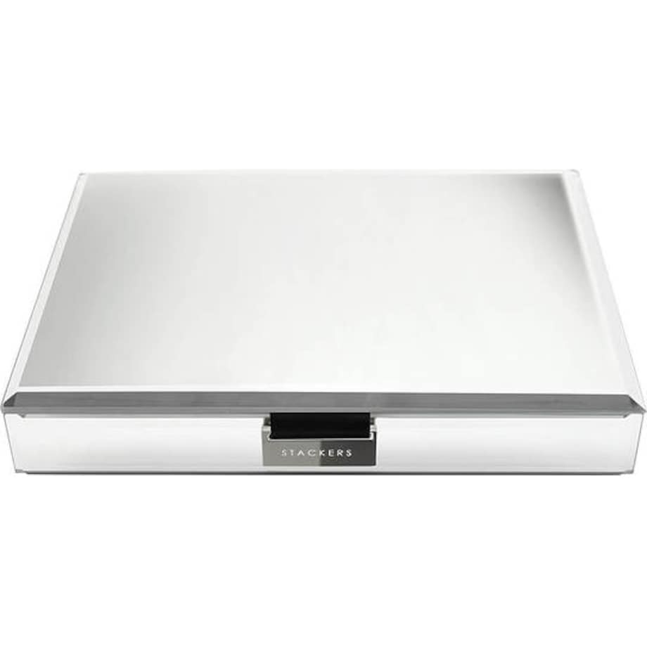 Szkatułka na biżuterię Stackers classic velvet szklana z pokrywką z czarną wyściółką