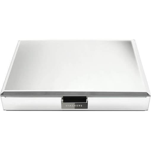 Szkatułka na biżuterię Stackers classic velvet szklana z pokrywką z czarną wyściółką