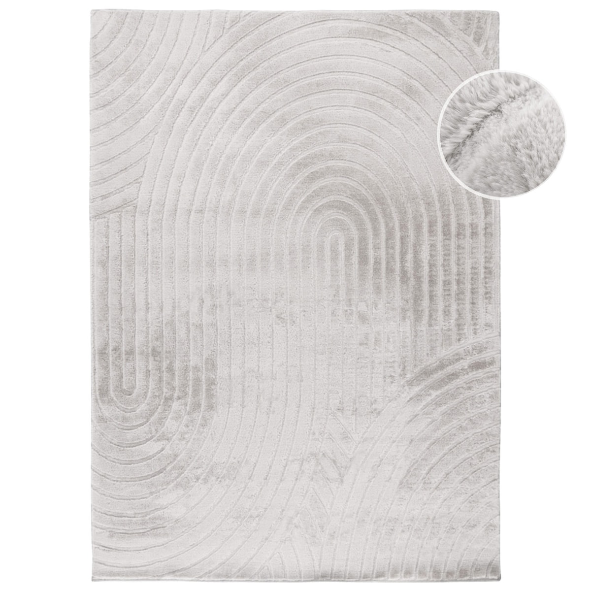 Dywan nowoczesny 3D, miękki Waving 5010 Jasnoszary/Taupe 80x150