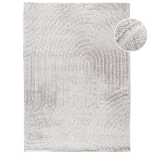 Dywan nowoczesny 3D, miękki Waving 5010 Jasnoszary/Taupe 80x150