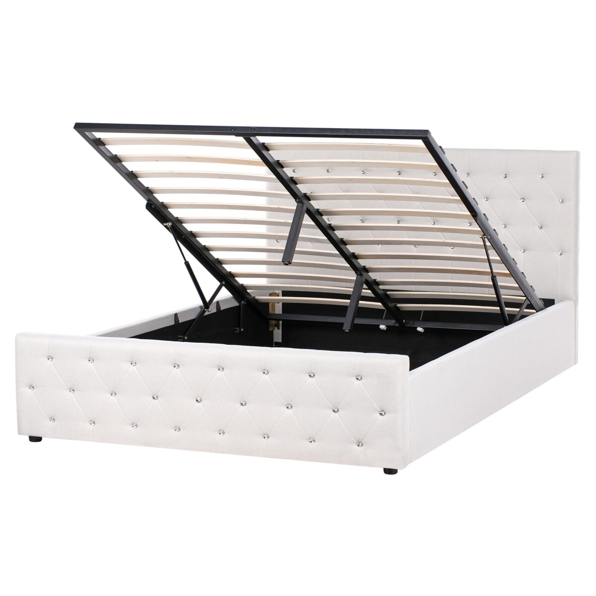 Łóżko z pojemnikiem AMIENS 160 x 200 cm Beżowy