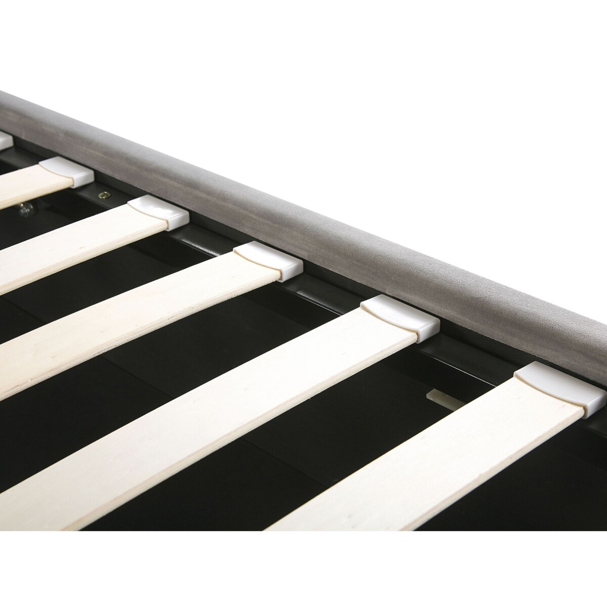 Łóżko z pojemnikiem welurowe 180 x 200 cm szare SEZANNE