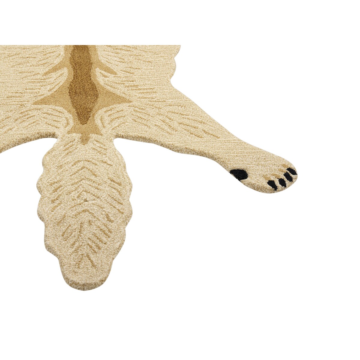 Dywan dziecięcy wełniany wilk 100 x 160 cm beżowy BALTO