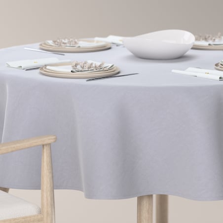 Obrus okrągły 130 x 130 cm srebrzysty szary