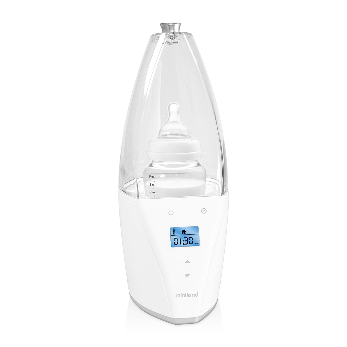 Podgrzewacz z wyświetlaczem do domu i samochodu - srebrny