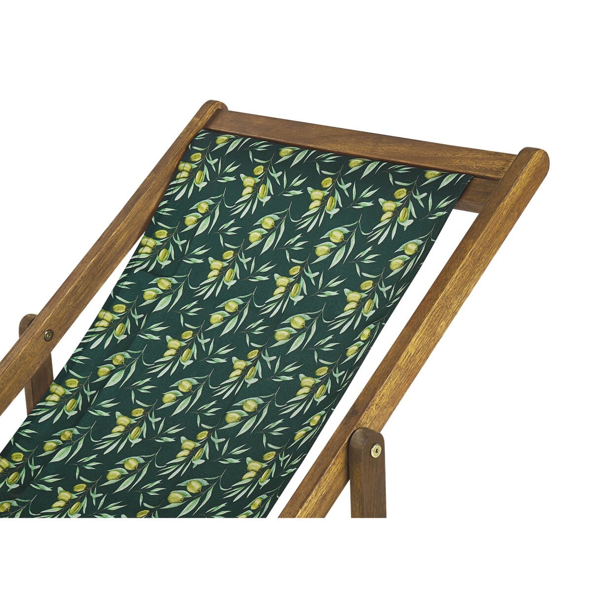 Zestaw 2 leżaków ogrodowych jasne drewno akacjowe wzór w oliwki ANZIO