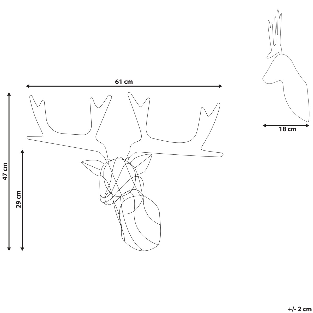 Dekoracja ogrodowa wisząca LED NELLIM Renifer 47 cm Czarny