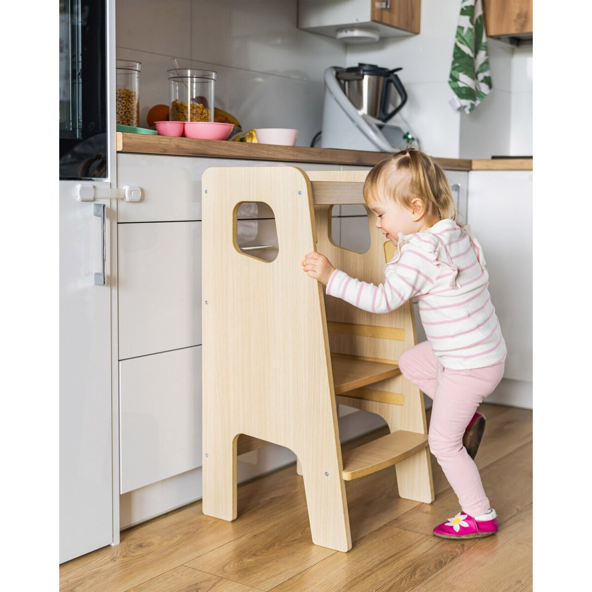 Montessori Kitchen Helper dla Dzieci DĄB Pomocnik Kuchenny Podest Polski
