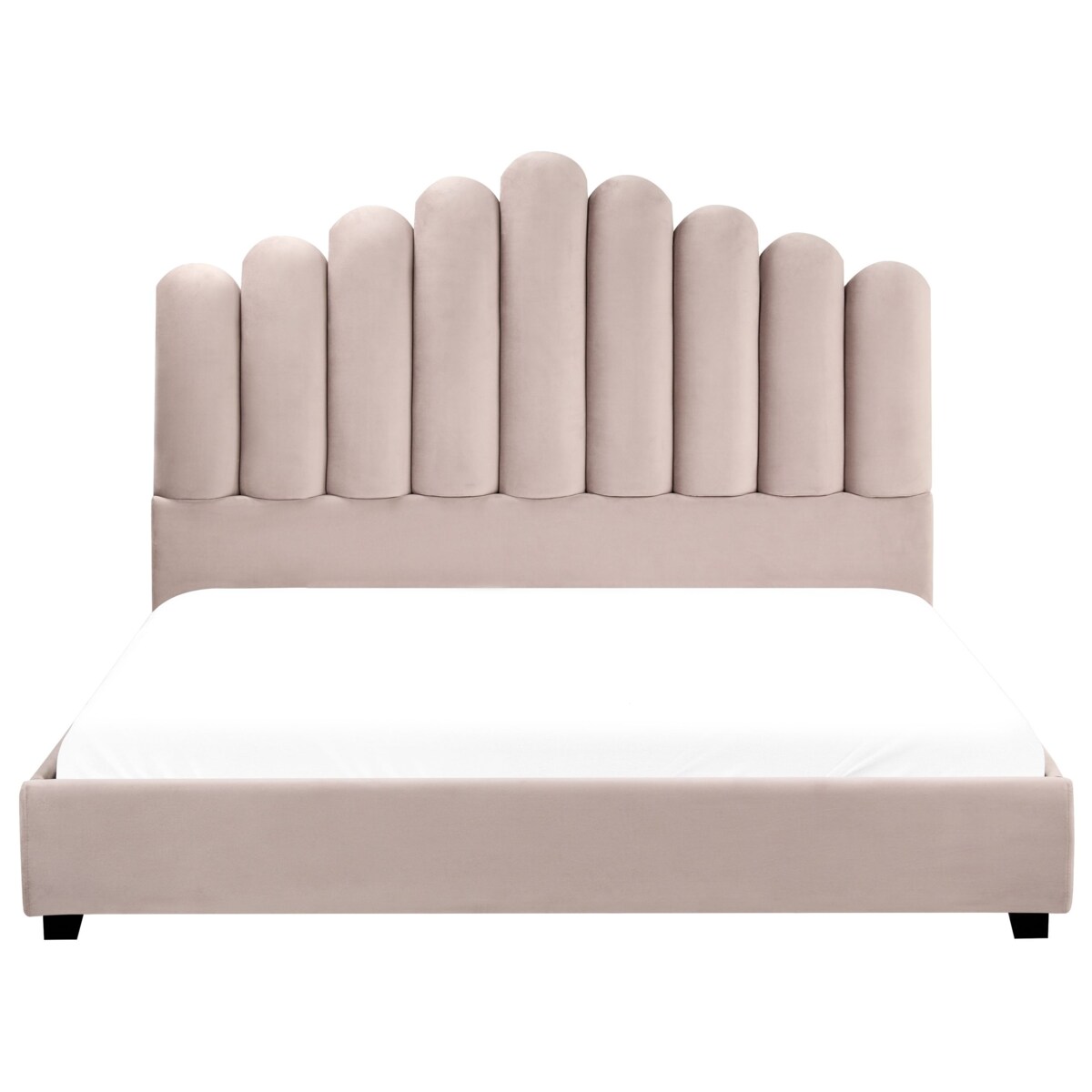 Łóżko Welur VINCENNES 160 x 200 cm Beżowoszary