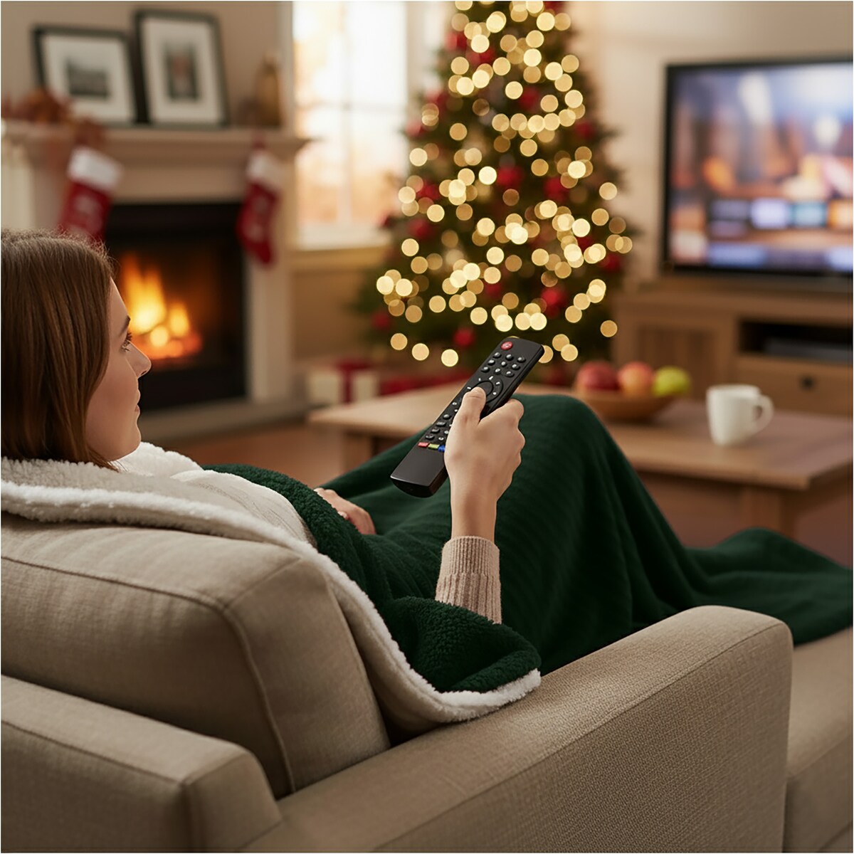 MIĘKKI KOC NARZUTA PLED NA ŁÓŻKO BARANEK SHERPA CIEPŁY 150x125 CM