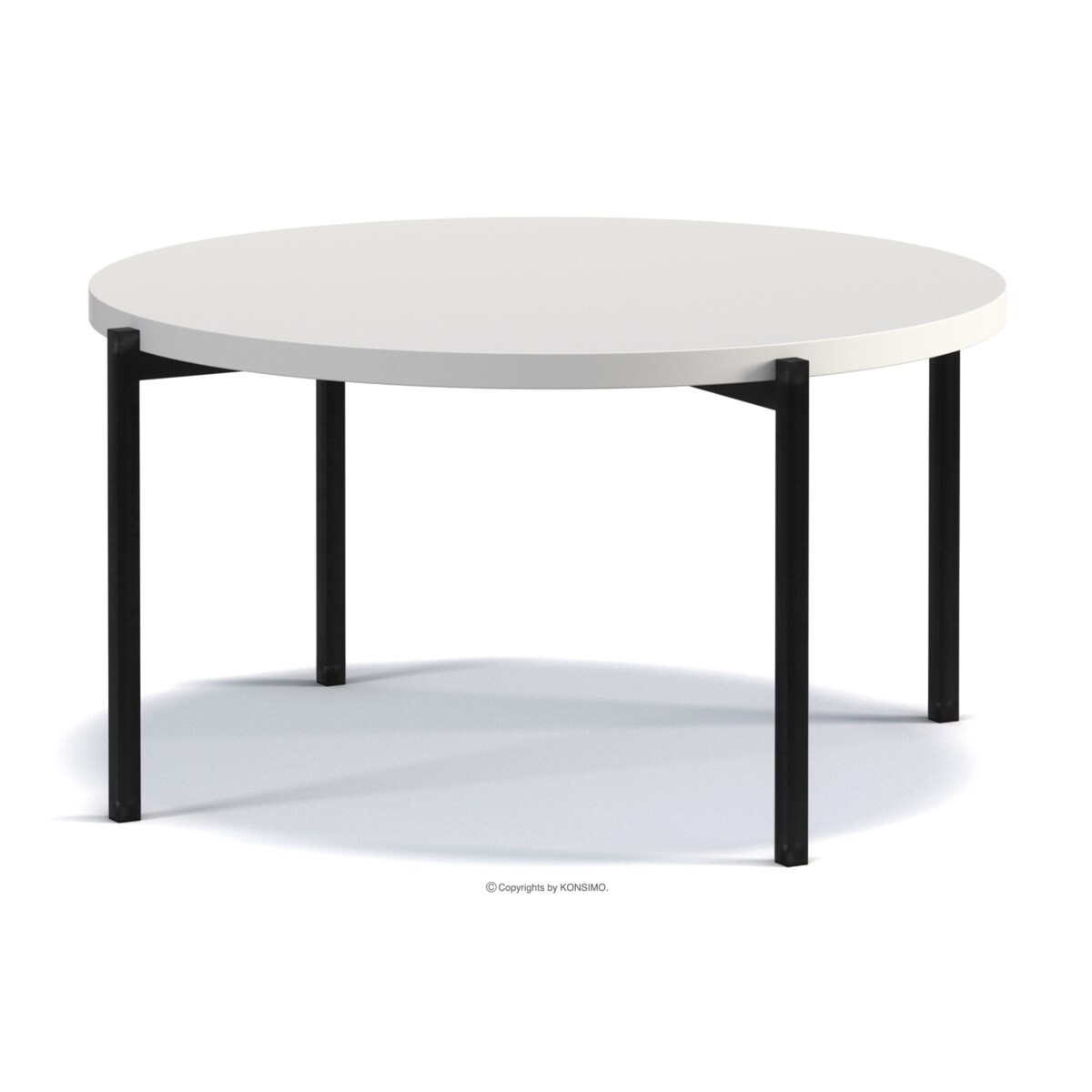 KONSIMO GERIS Stolik kawowy z białym blatem w stylu loftowym