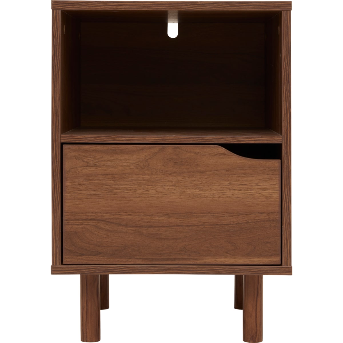 Szafka nocna SLIDY, kolor ciemnego drewna, 40 x 57,5 x 40 cm