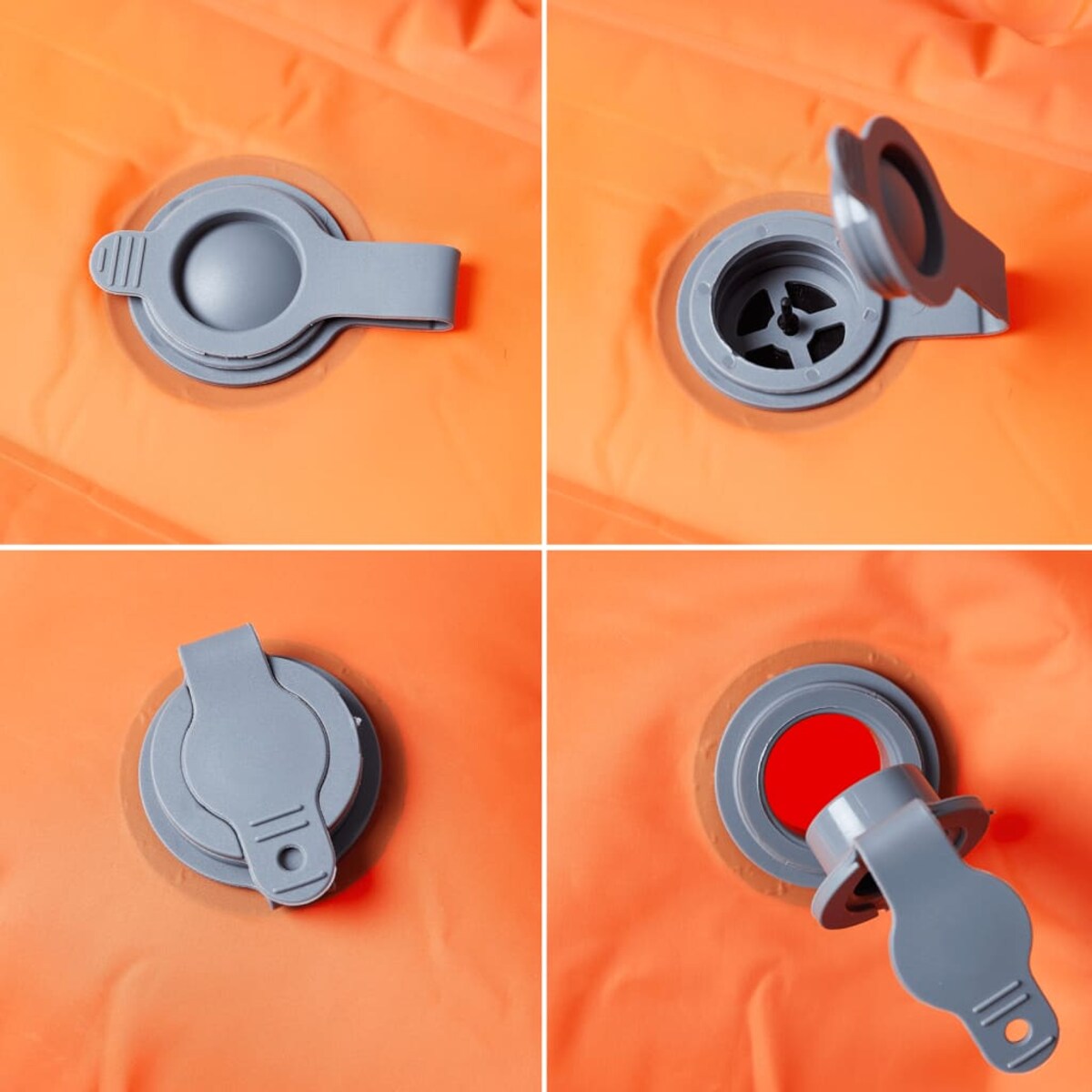 vidaXL Materac samopompujący z poduszkami, 2-osobowy, pomarańczowy