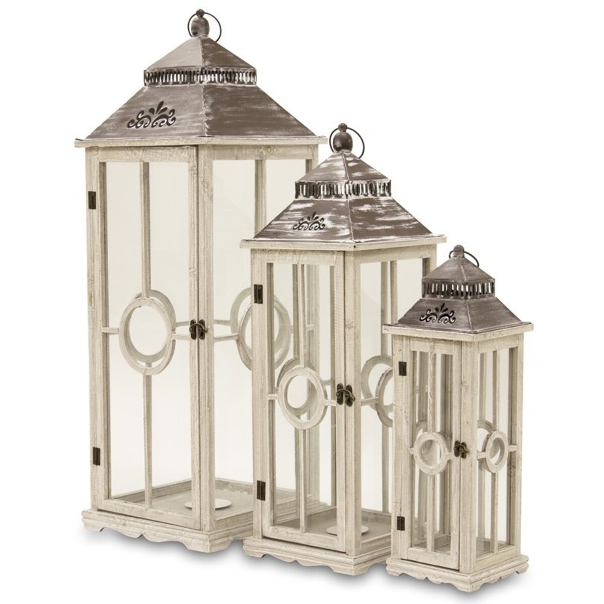 Lampion 3 szt. drewniany 101x35 cm i 79x27 cm SANTHI